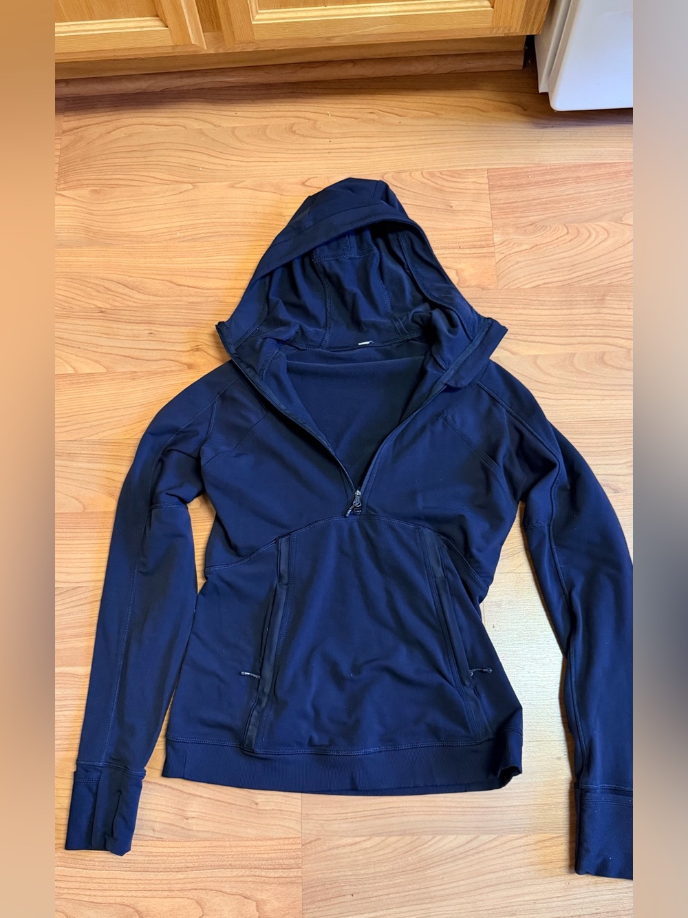 Lululemon Women's Black Hooded Zip-Front Pullover